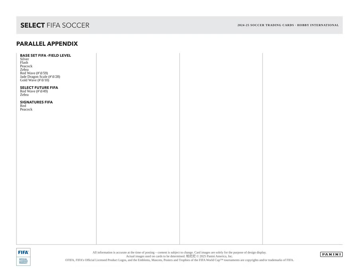 2024-25 Select Fifa International Hobby Boks