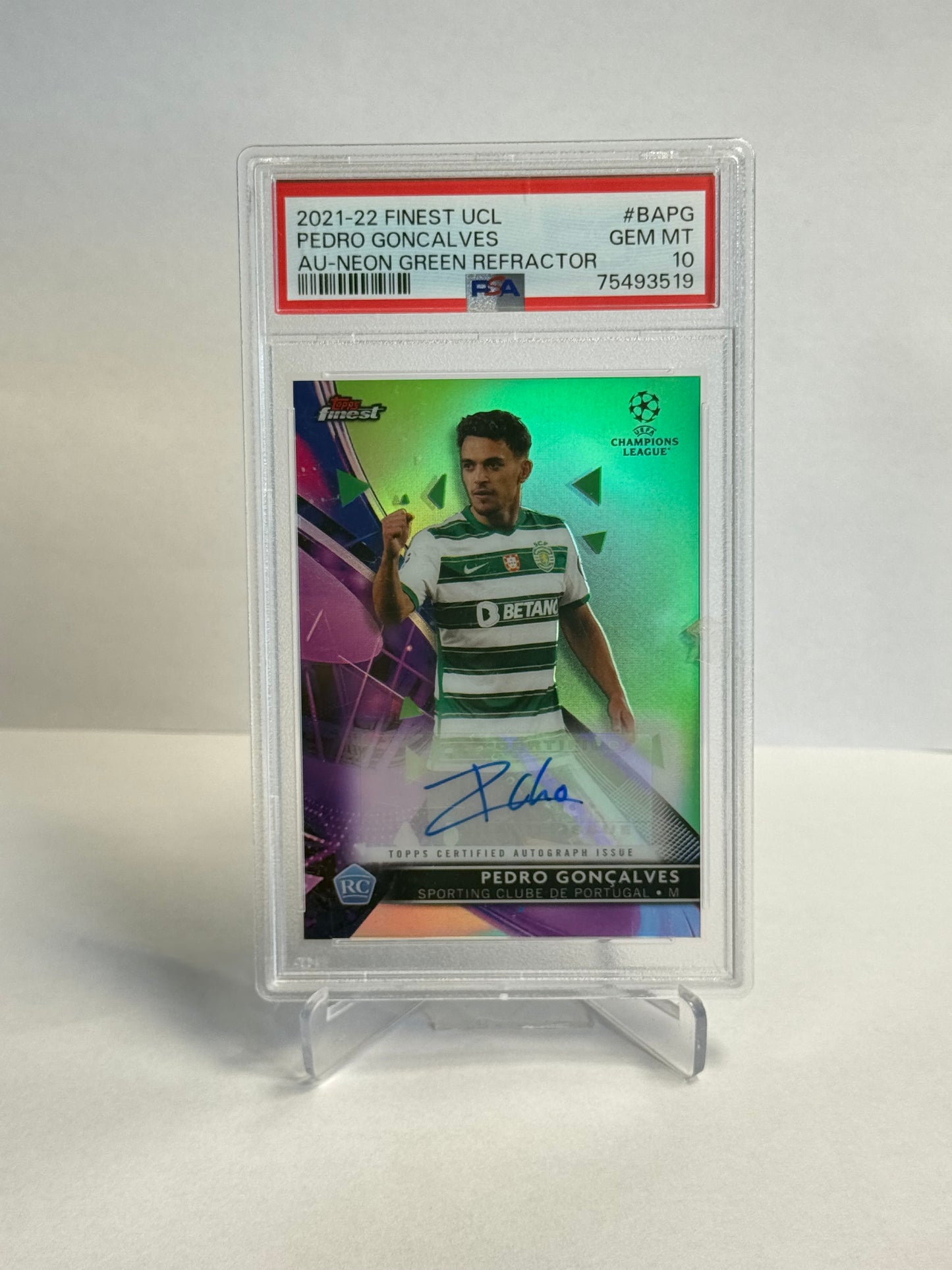 Pedro Gonçalves – Finest UCL Aqua/Green Refractor (PSA 10)