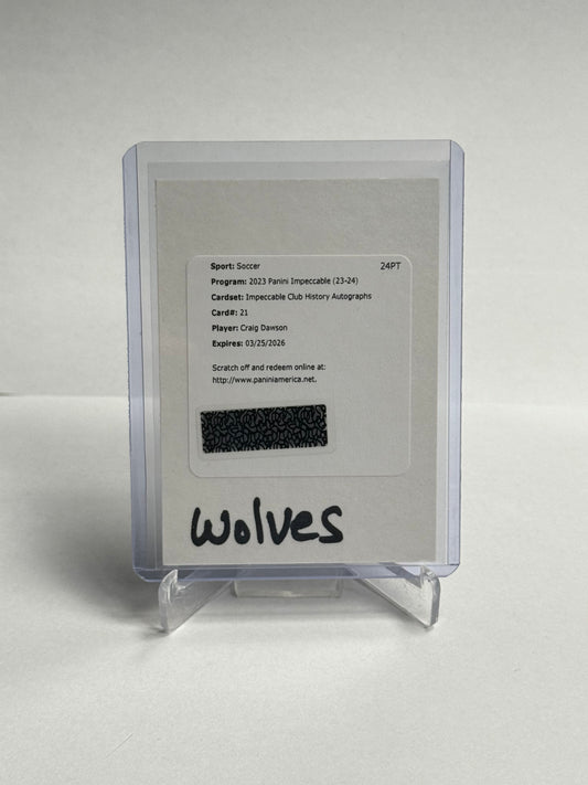 Craig Dawson - Club History Auto Redemption - Wolves