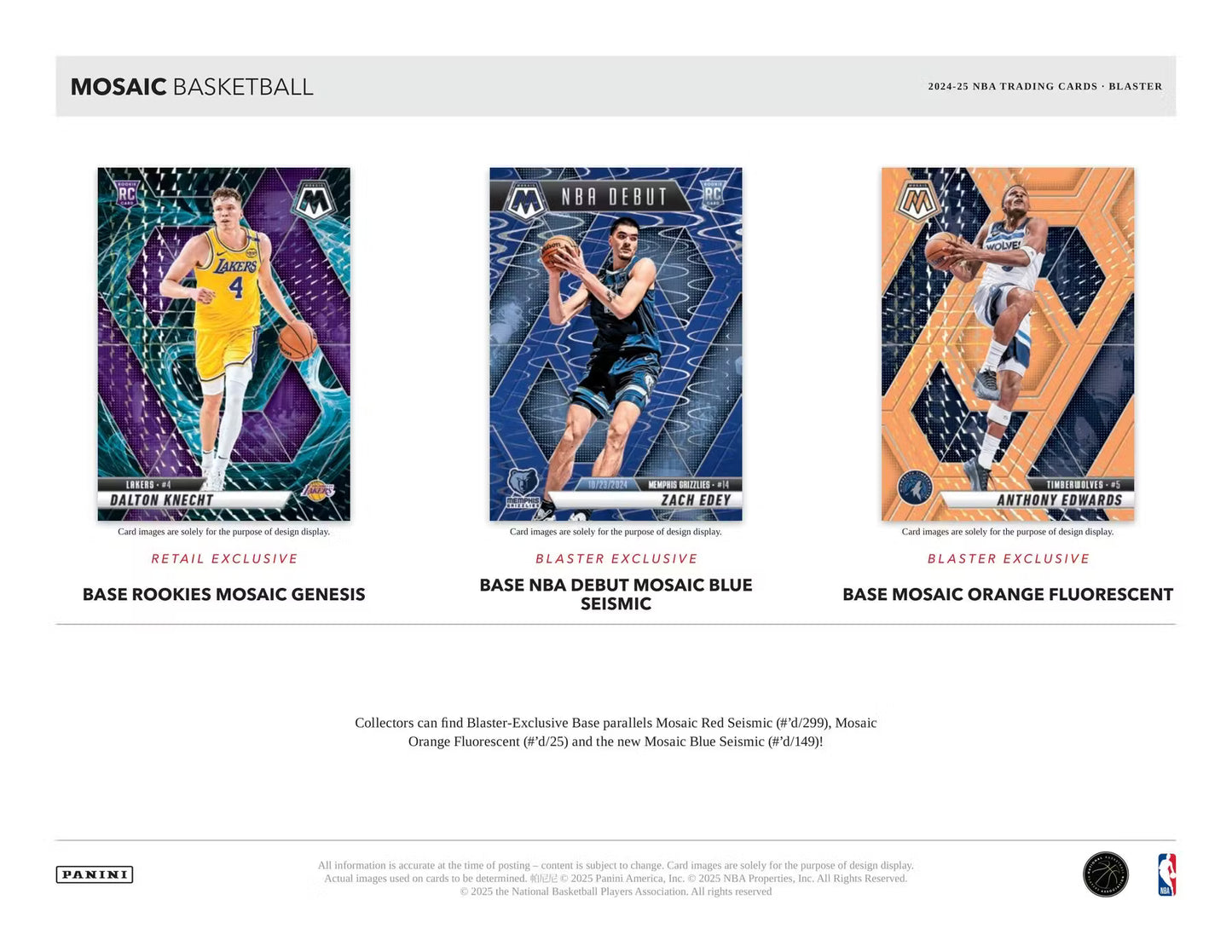 2024/25 Panini Mosaic Basketball 6-Pakke Blaster Boks